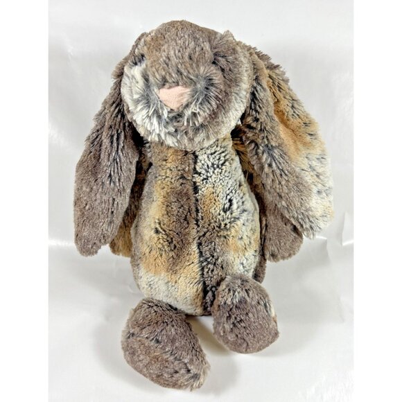 JellyCat Woodland Bashful Bunny Plush Stuffed Animal Toy Grey Brown Rabbit 11" - Picture 1 of 9